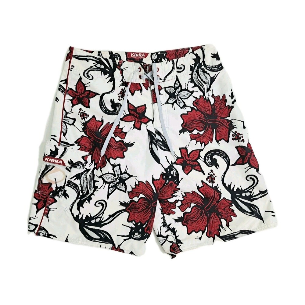 KIRRA Y2K Vintage Men's 34Floral Hawaiian Aloha Surf Beach Board Swim Shorts